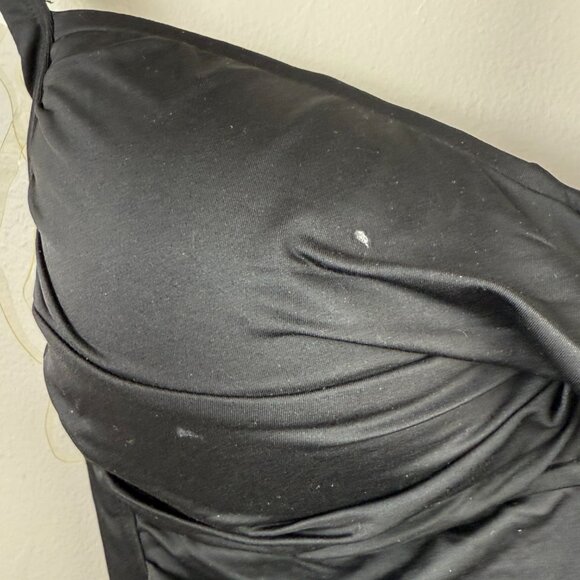 Liz Claiborne Black Ruched One Piece Swimsuit - Size - 14 - Picture 4 of 5